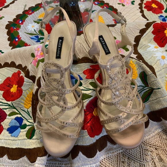 Alex Marie Shoes - Alex Marie Gold Rhinestone Heels